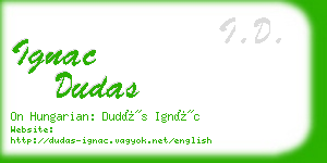 ignac dudas business card